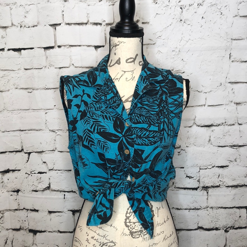 Vintage Linen Hawaiian Shirt